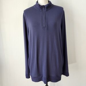 Travis Mathew Mens Medium Golf Navy Quarter Zip Long Leeve Shirt‎